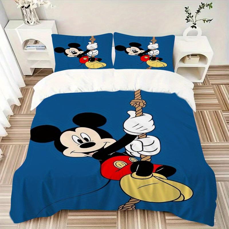 3pcs Lively Mickey Design Printed Bedding Set, Soft and Comfortable Quilt Cover for Bedroom, Guest Room F056
