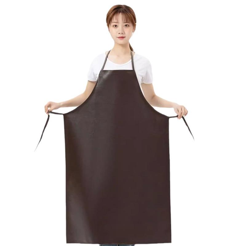 Waterproof Oil Proof Aquaculture Extended PU Leather Apron Thickening Kitchen Canteen Restaurant Labor Protection Home Appliance