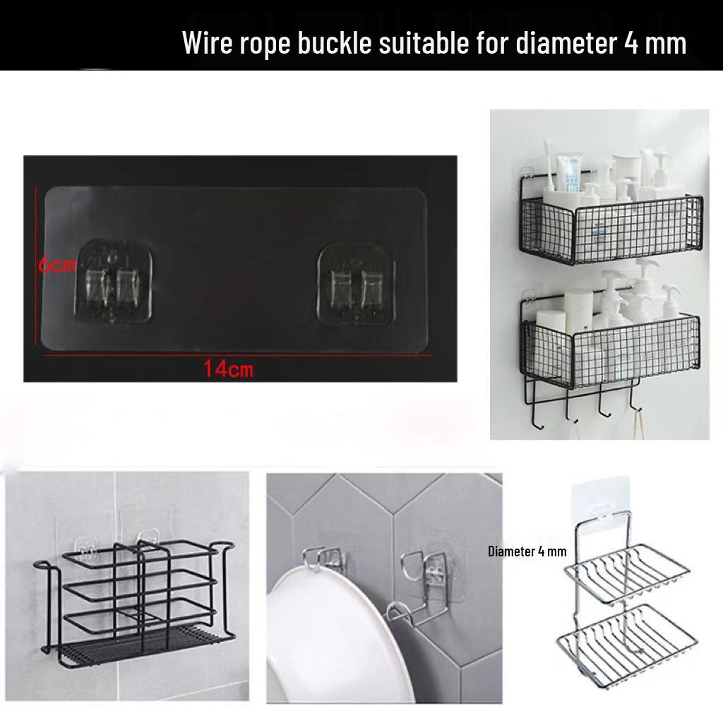 Transparent Acrylic Strong Adhesive Hook Sticker Shelf - No-Punch, Traceless Brushed Buckle