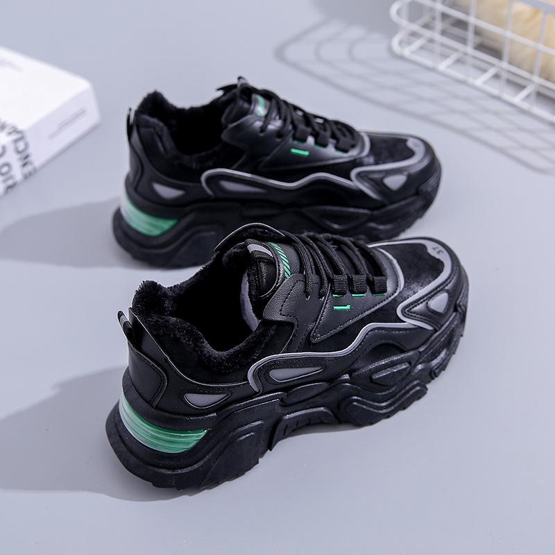 Women Winter Sneakers 2024 Casual Female Platform Increase Lace Up Plus Velvet Thicken Cotton Warm Sports Shoes Zapatos De Mujer