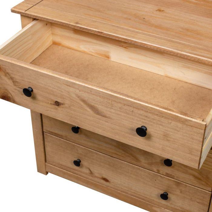 Sideboard - vidaXL - Pine Assortment Panama - 4 Drawers - Solid Wood - Matte