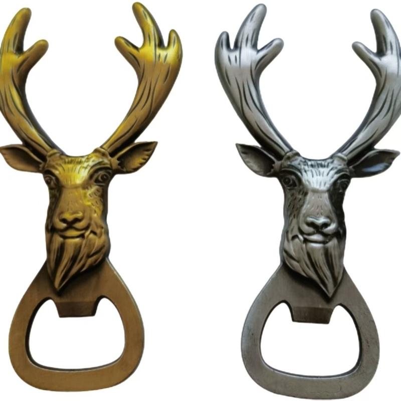 Flaschenöffner aus Zinklegierung Weihnachts-Hirschkopf-Form Alte Handwerkskunst zum Öffnen von Flaschenkorken Heimdekoration Weihnachtsgeschenke