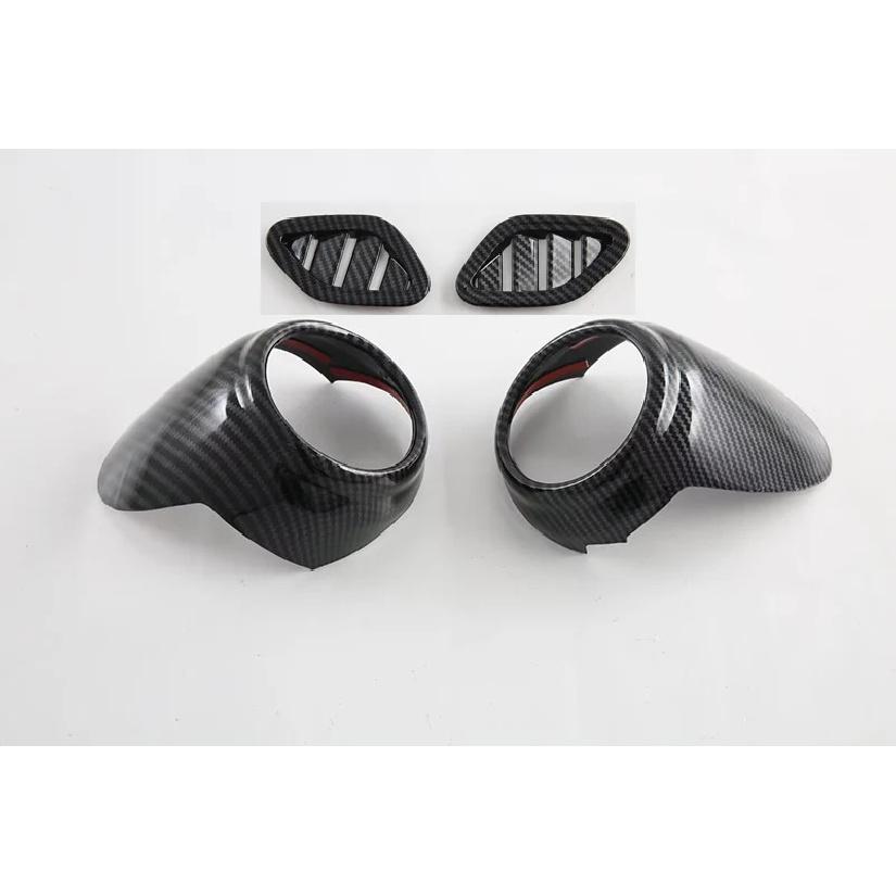 For MG ZS 2017- Carbon Fiber Style Air Vent Outlet Cover Dashboard Trim Bezel Frame Molding Garnish Accent Styling