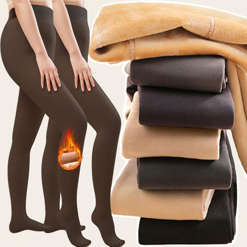 Calze collant termiche spesse da donna, calde, invernali, sexy, traslucide, collant, leggings, elastici, sottili, a vita alta