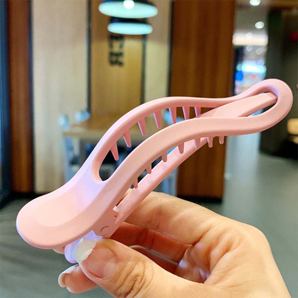 Elegant Simple Seamless Candy Color Matte Girls Plastic Hair Claw Duckbill Clip Face Wash Hairpin