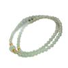 Fresh Hetian Jade & 925 Silver Double Circle Bracelet with Luck Beads