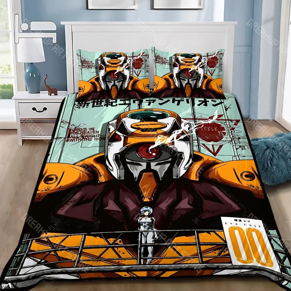 3D Print Anime E-evangelion V-eva A-genesis Duvet Cover Pillowcase Bedding Set Adult Boy Girl Bedroom Decoration Children Single