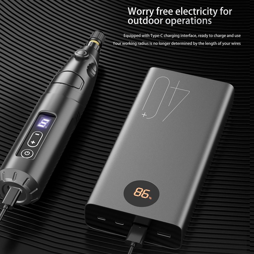 Mini Power Carving Tool Electric Grinder Polisher Cordless Engraver Rechargeable Cordless Rotary Tool 6 Speeds 18000 RPM