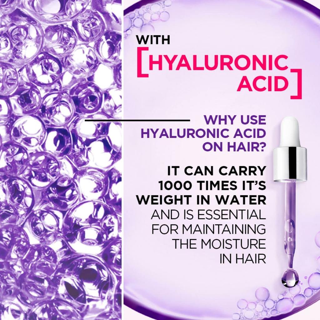 L'Oreal Paris Filling Night Cream, Leave In Hair Cream with Hyaluronic Acid, For Dry & Dehydrated Hair, Hyaluron Moisture 72H Hydra, 180ml