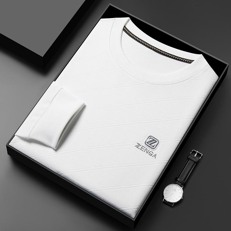 

Осенний новый мужской свитер с длинными рукавами и круглым вырезом, удобный, дышащий, повседневный, простой, свободный, пуловер, нижняя рубашка для мужчин 4XL