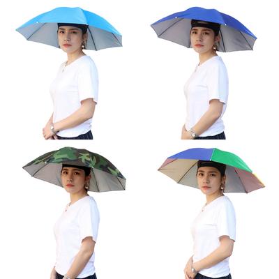 55cm Outdoor  Umbrella Hat Anti-Rain Sun Headwear Sun CAP Foldable Fishing Golf Cycling Hiking Camping Shade Umbrella Hat