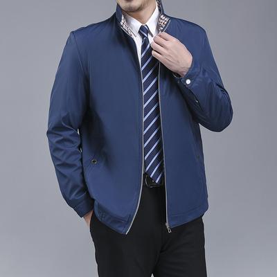 Herbst und Winter neue Mode lockere Stehkragenjacke Herrenmittelalterjacke dünne Business-Freizeitjacke Herren