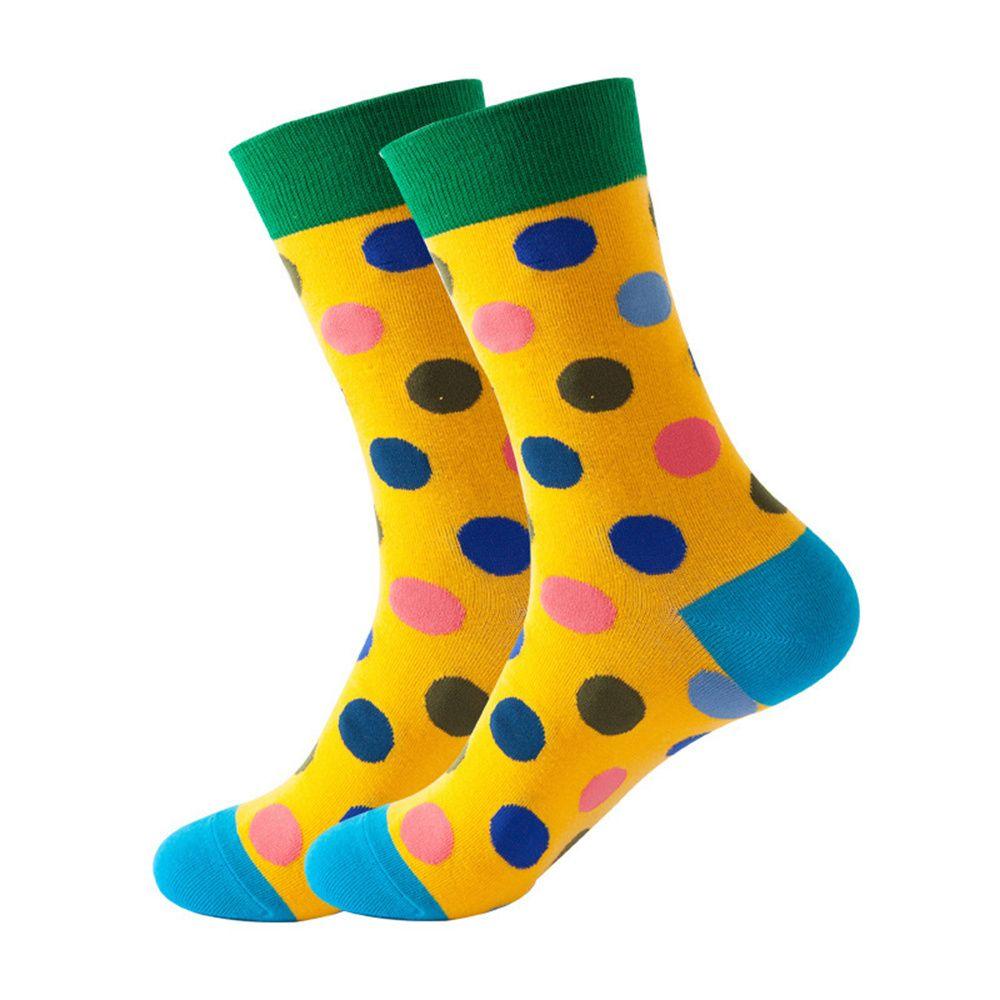 Women Men Christmas Funny Casual Polka Dot Cotton Socks Middle Tube Socks Couple Socks Long Sock