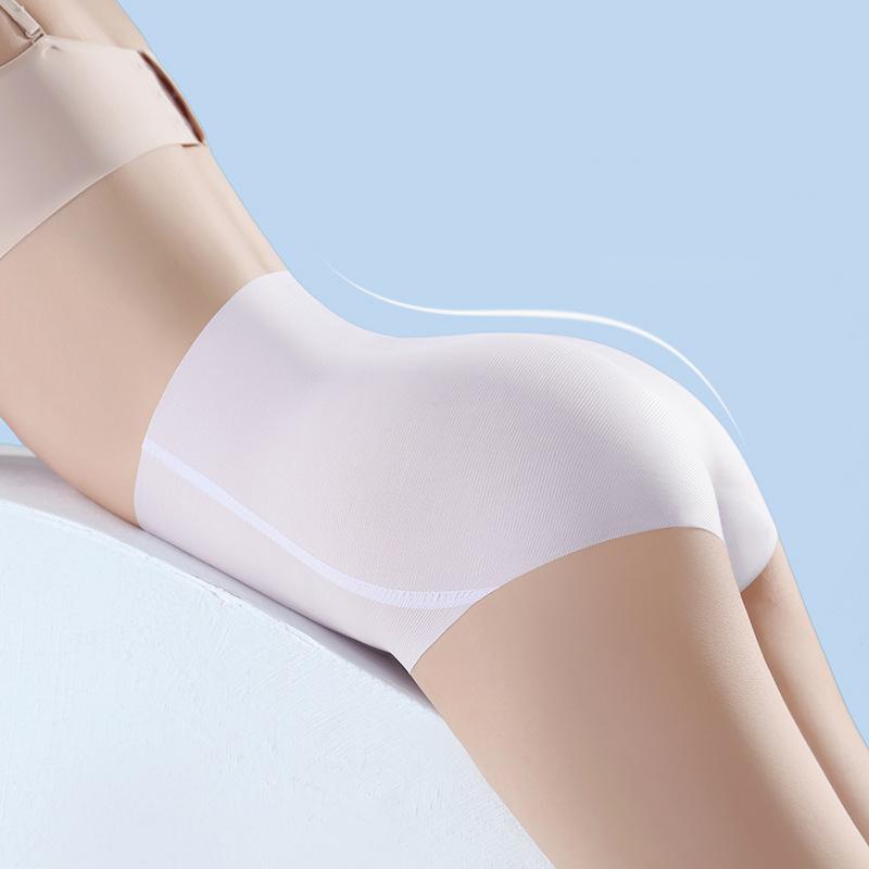 4Pcs/set Seamless Women Panties High Waist Ice Silk Quick-drying Underwear Ladies Summer Ultra-thin Panties Women Fitness Briefs