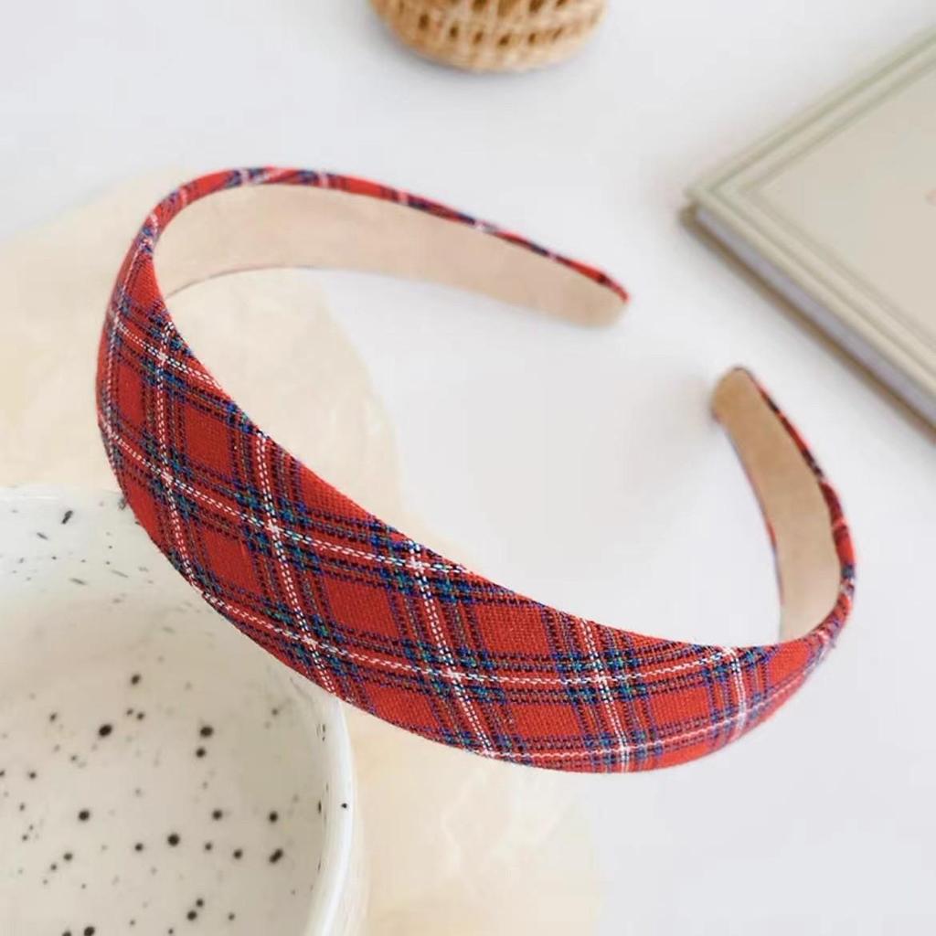 Retro Red Velvet High Crown Headband - Wide Edge Korean Influencer Style