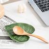 Ceramic Spatula Holder - Kitchen Countertop Spoon Holder - Cute Leaf Design, Multifunctional Cutlery Holder