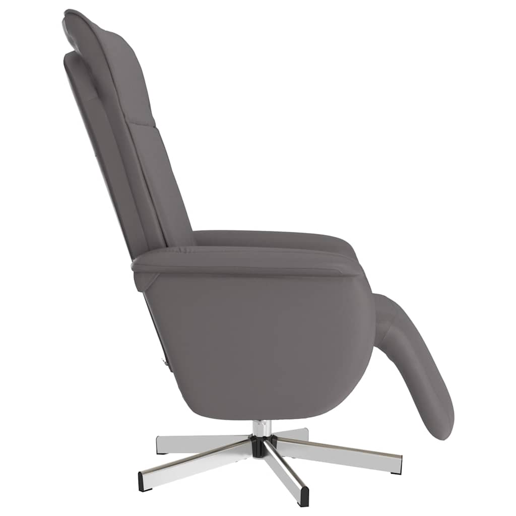 Vidaxl Reclining Massage Chair with Footrest, Grey, Faux Leather