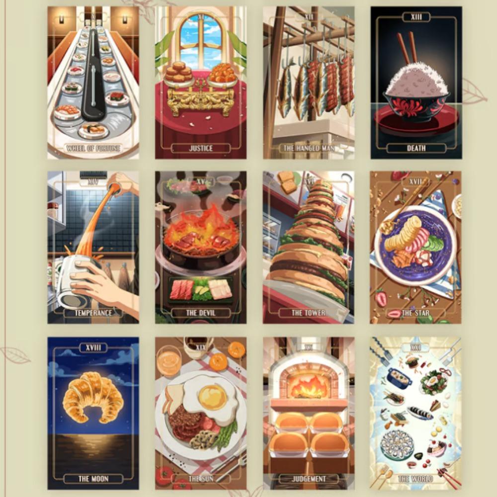 

Gourmet Tarot 80 шт. Карт Tarot Made Flavourful 10.3*6 см Сочетание еды и удачи