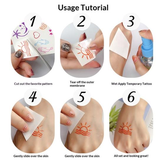 Golden Silver-color Metallic Tattoo Sticker for Women Girls Temporary Tattoo Sticker