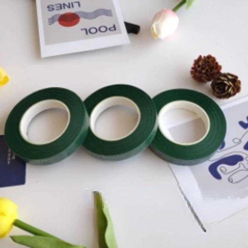 30 Yard 12MM Floral Stem Tape Corsages Buttonhole Artificial Flower Stamen Wrap Florist Green Tapes Nylon Flower Supplies