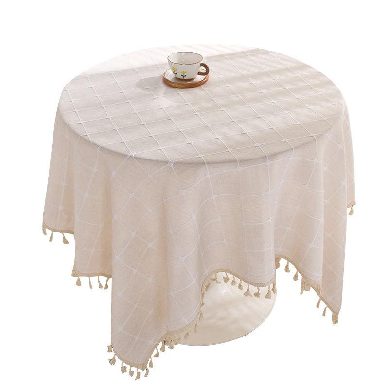 Plaid Cotton And Linen Tablecloth, Rectangular Table Fabric, Coffee Table Mat, Dustproof Cover
