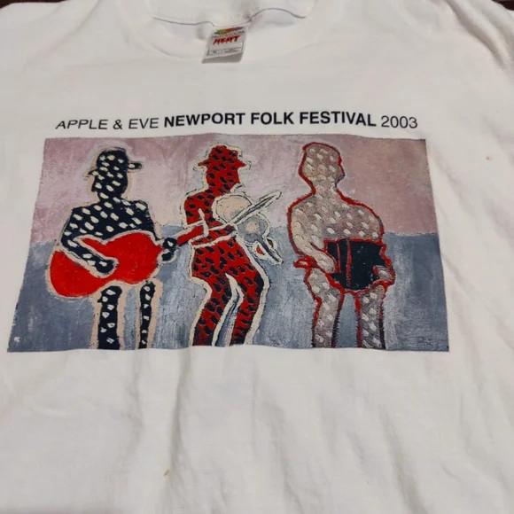 Apple & Eve Newport Folk Festival 2003 винтажная футболка BL131 Унисекс футболка S