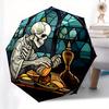 Stained Glass Skeleton with Feast Wall Art Decor Umbrella, Christmas Gift Y151
