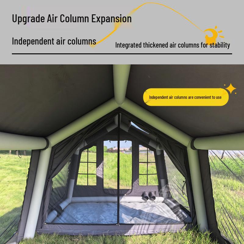 Starry Sky Inflatable Family Camping Tent: TC Cotton, All-Weather, No Installation Needed