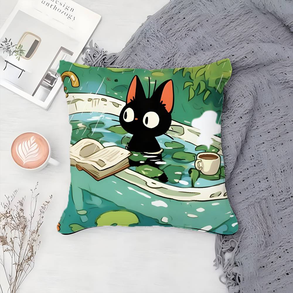 Cartoon Pond River Cat Beautiful Pillow Case Printing Pillowcase Living Room Sofa Cushion Cover Bedroom Room Decor