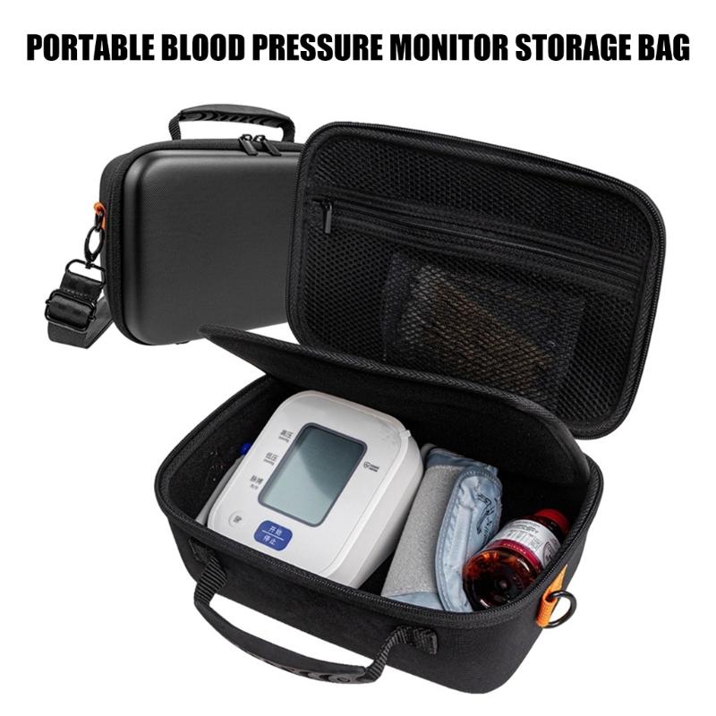 Hard Case Storage Bag for Blood Pressure Monitor Impact Resistant Pouch with Inner Pocket Shoulder Strap Carrying Bag