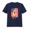 Labrador Retriever T Shirt Independence Day 4th July USA Flag  Vintage Washed Graphic Breathable Slightly Streetwear Homme