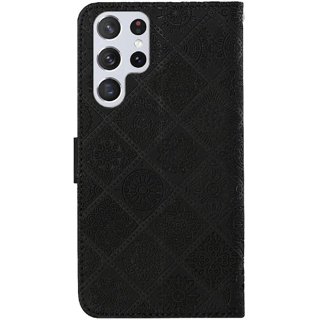 

Чехол-кошелек для Galaxy S22 Ultra 5G с держателем для кредитных карт, подставкой, противоударный, откидной, с магнитной защитой, мужской, женский, чехол для телефона Samsung Galaxy чёрный