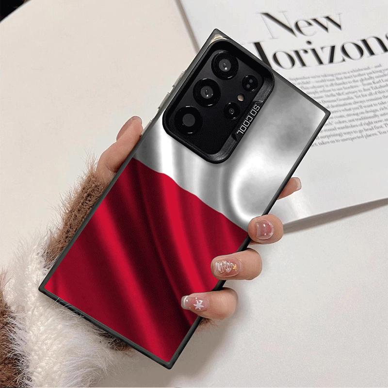 Poland Flag White Red Soft Phone Case for Samsung Galaxy S24 S25 FE S26 Edge S23 Ultra S22 Plus S21 + Shockproof Cover Back Shel