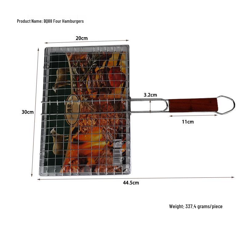 Tragbarer grenzüberschreitender BBQ-Grill für Burger und Fisch mit mehreren einstellbaren Größen