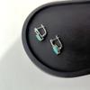 Silver Earrings with Natural Emerald 1.189ct, Cubic Zirconia (2163459)