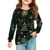 Christmas Day Girls' Long Sleeve Blouse - Round Neck Soft Waist Tunic