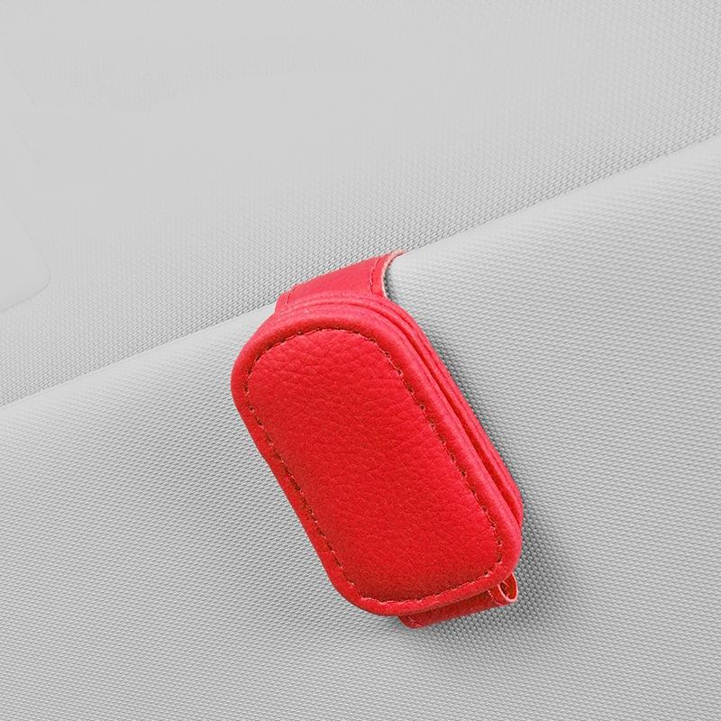 Multifunction Car Sun Visor Glasses Clip Leather Eyeglasses Clip Magnetic Sunglasses Holder Hanger Universal Interior Accessorie