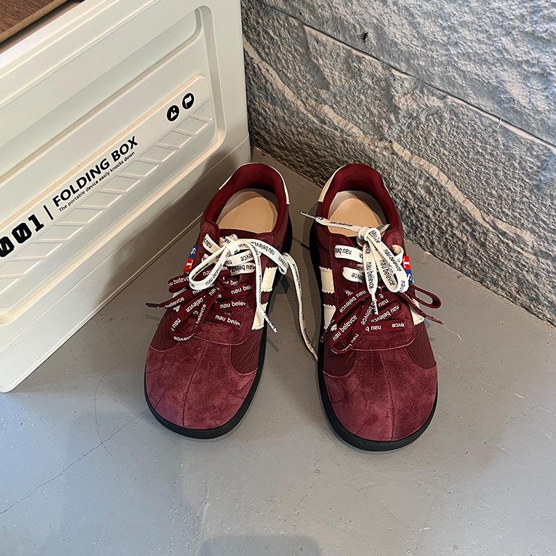 Toe Leather Women's Shoes Autumn New Shoes Women's Flat-soled Sneakers