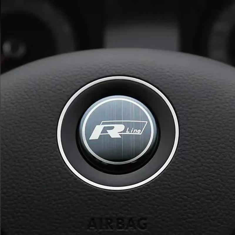 Do samochodu VW Kierownica Samochodowa Emblemat Naklejka Akcesoria Do Volkswagen R-line GTI R Polo Golf 7 8 Touareg Passat Tiguan Jett