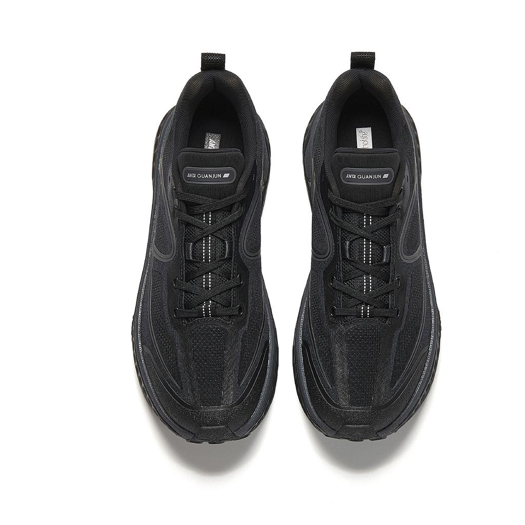 Anta Snake Bone Technology Cushioning Running Shoes Men's Basic Black/Smoky Ink Gray 112545534A-4
