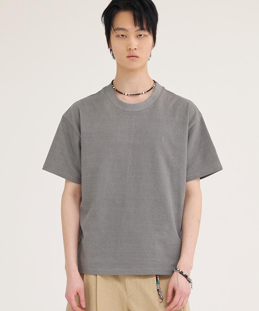 Akesi Crude Pig-Dyed Crop Short Sleeve Tee_Vintage Grey