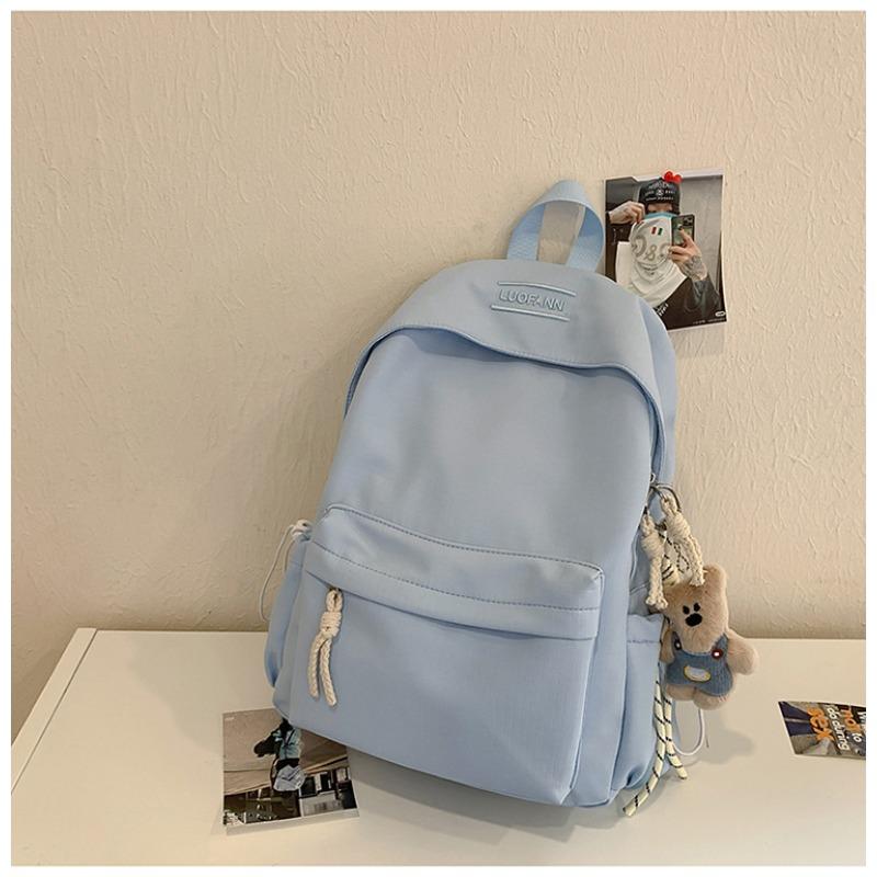 New Japanese Simple and Lightweight College Student Schoolbag Versatile High-value Large-capacity Leisure Travel Solid-color Backpack