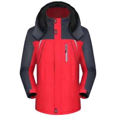 Men's Hooded Plus Velvet Thickened Men's Jacket Outdoor Hiking Suit Casual Warm Jacket Top Jacket