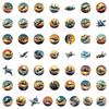 50 Cartoon Military Equipment Stickers for Phone & Computer - Waterproof Decorative Stationery Stickers