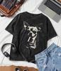 Ladies Trendy and Fashionable Retro Vintage Vintage Tshirt Retro Washed Tshirt Retro Pet Round Neck Dog Owner Tshirt