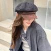 Ins Polka Dot Color Matching Metal Standard Octagonal Hat Women's New Temperament Literary and Artistic Face Small Newsboy Hat