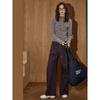 Coolhut25 New Autum Women's Fashion Casual Versatile Plaid Coffee Plaid Wide-Leg Straight Casual Pants
