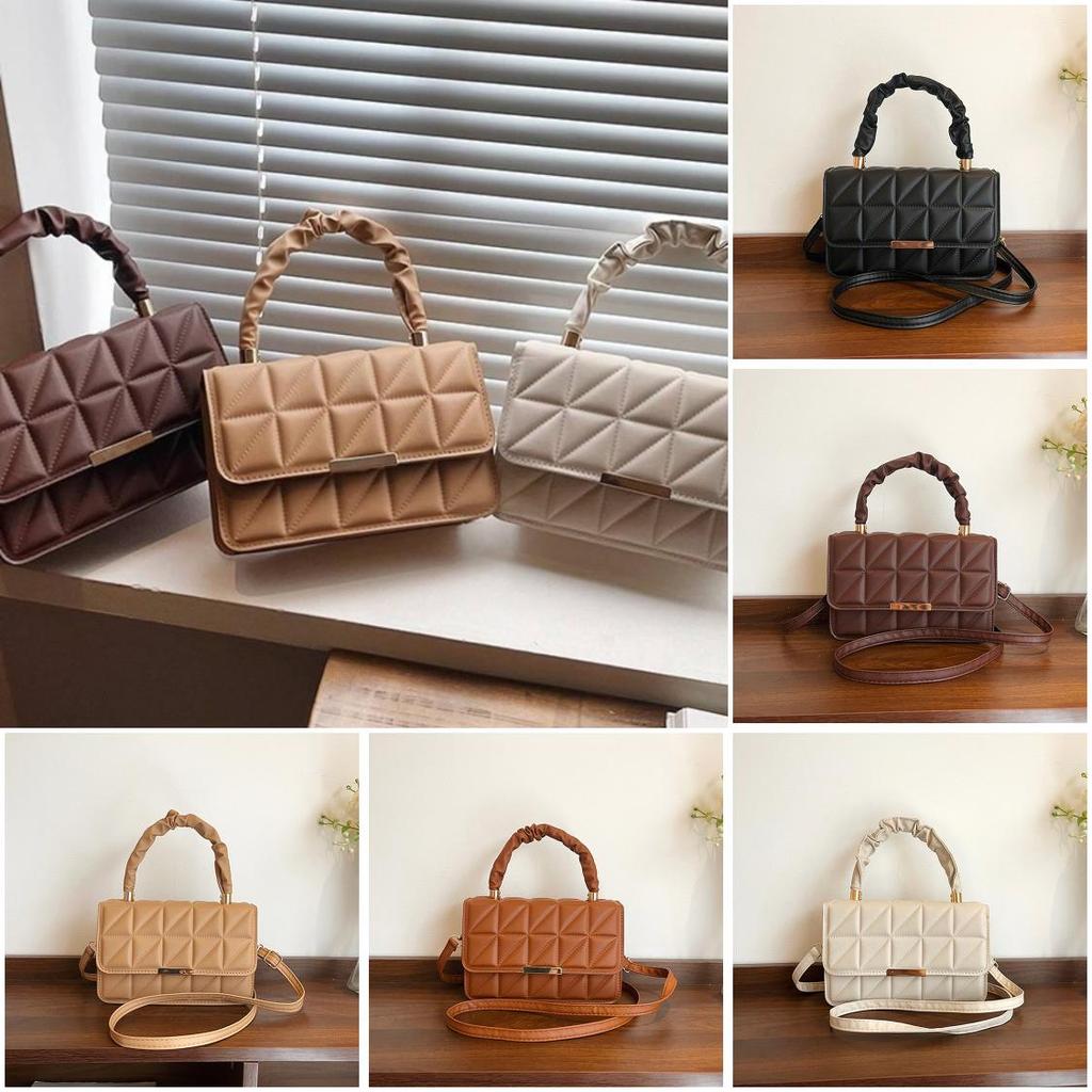 Pu Crossbody Bag For Women Small Square Design With Stitching For Daily Casual Use