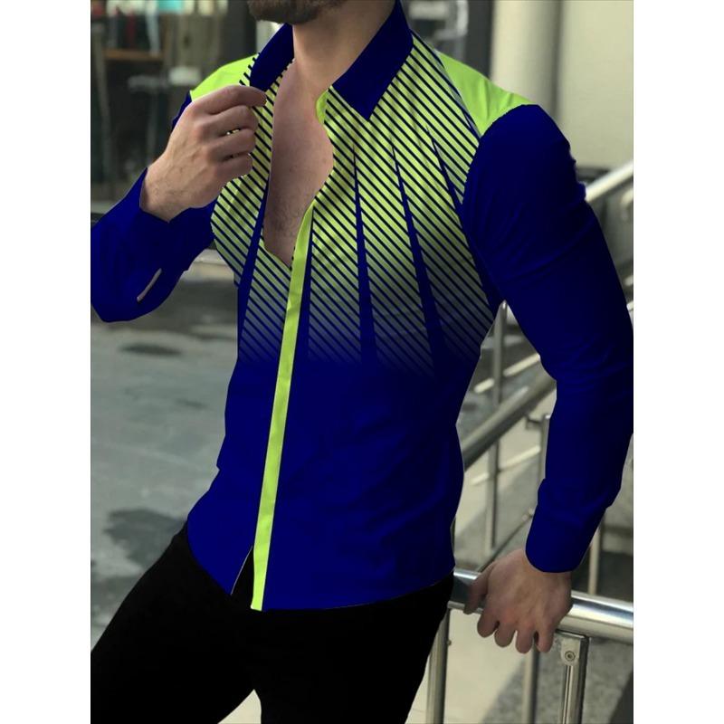 Herren Mode Design Neues Anzug Revers Langarm Hemd Lässig Bequem Hohe Qualität Outdoor Sport Karomuster Geometrisch Herren Oberteile