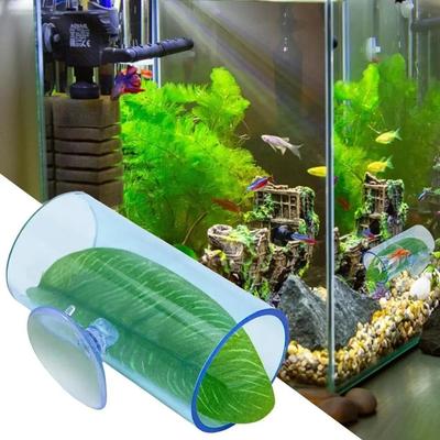 Nouveau Avec Feuilles Pad Aquarium Betta Poisson Tunnel Transparent Cachette Betta Tube Tunnels Ventouse Aquarium Betta Décorations